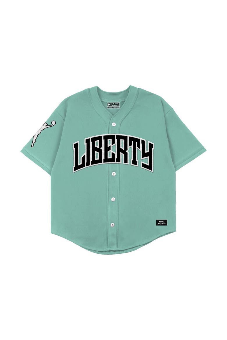 Unisex Playa Society  Mint New York Liberty Baseball Fashion Jersey, Alternate, color, Mint