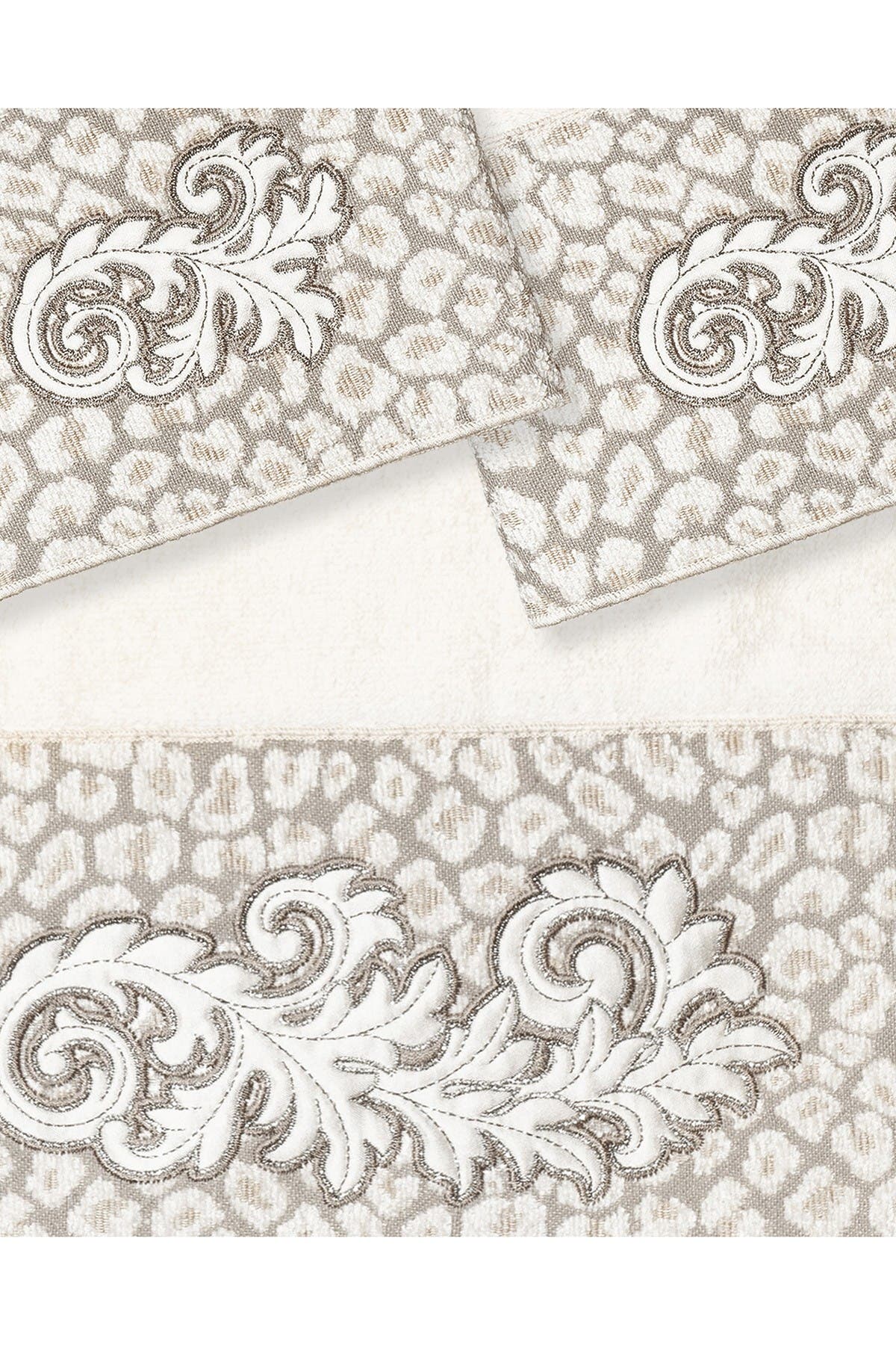 Linum Home Textiles April 3-Piece Embellished Towel - Cream | Nordstromrack