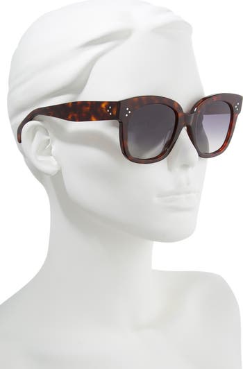 サングラス Celine Motatura Tartarugata Lenti Scure E Logo Laterale Sull CELINE 54mm Square Sunglasses | Nordstrom
