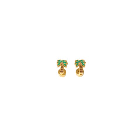 Palm Tree Stud Earrings