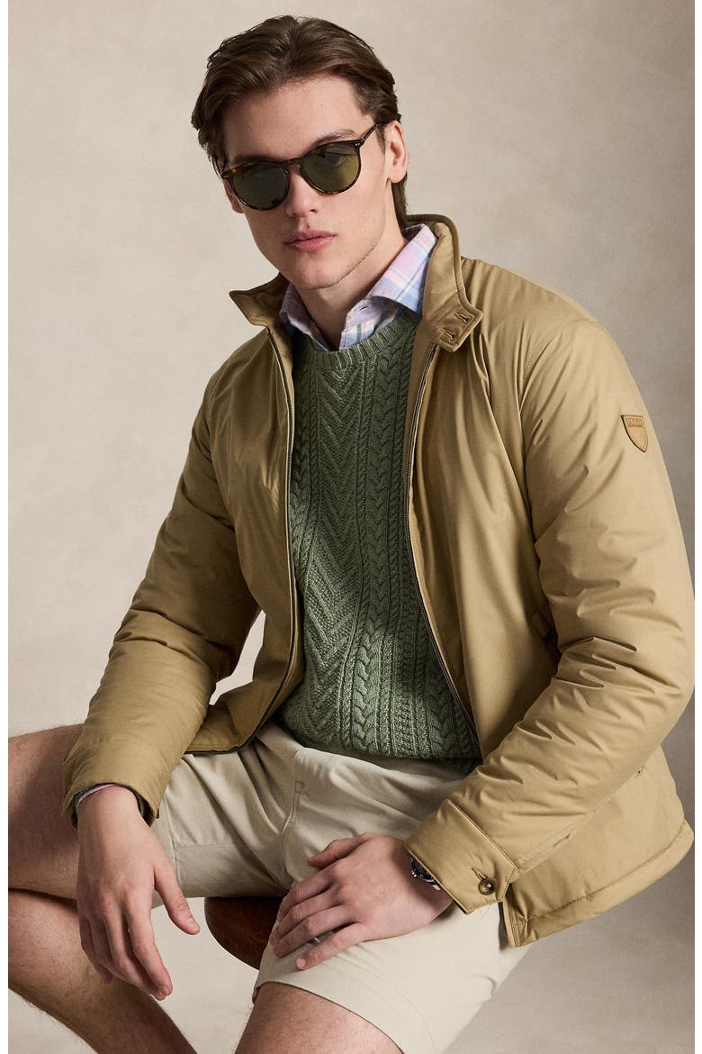 Performance Gabardine Bomber Jacket, Alternate, color, KHAKI