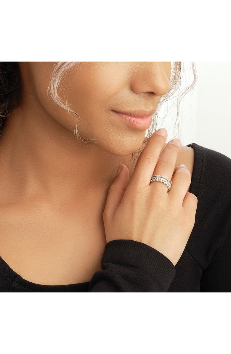 Sterling Forever Sterling Silver Cubic Zirconia Stackable Ring Set, Alternate, color,