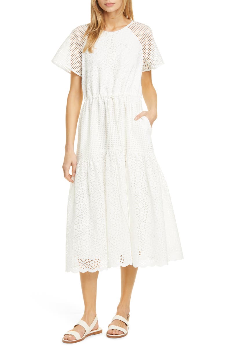 DVF Marlowe Eyelet Midi Dress, Main, color,