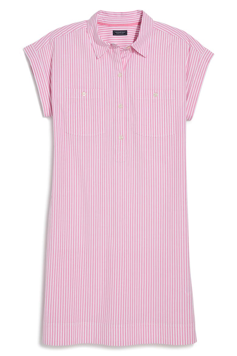 Margo Stripe Stretch Cotton Poplin Shirtdress, Alternate, color, STRIPE BAHAMA BREEZE