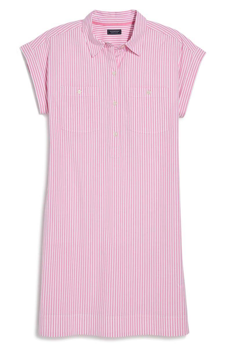 vineyard vines Margo Stripe Stretch Cotton Poplin Shirtdress, Alternate, color, Stripe Bahama Breeze