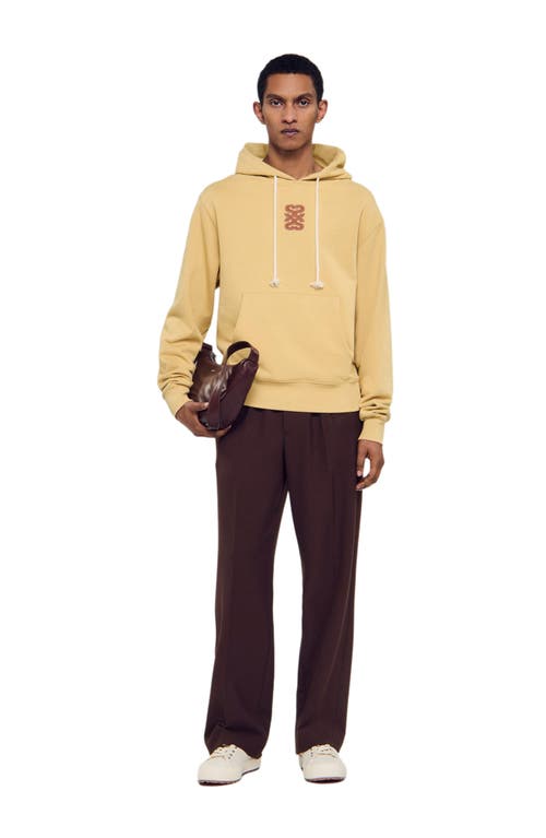 Sandro Leather Patch Sweatshirt In Brown