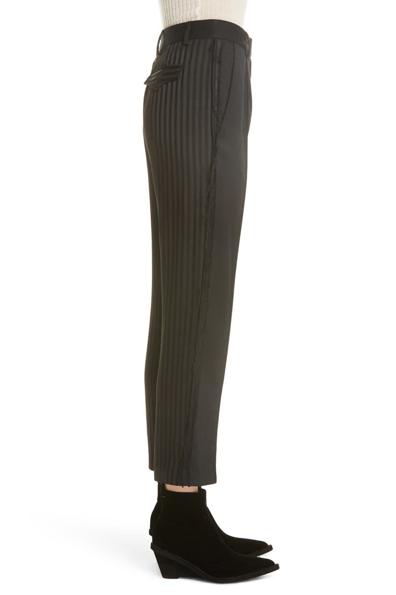 Fray Edge Pieced Pants, Alternate, color, VERY BLACK