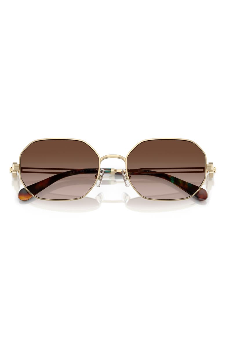Tory Burch 55mm Irregular Sunglasses, Alternate, color, Light Gold / Brown Gradient