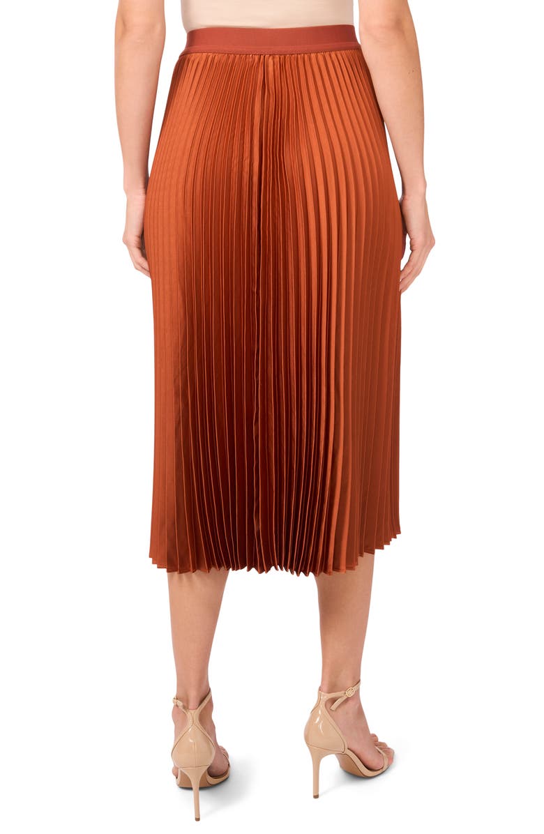 Halogen<sup>®</sup> Pleated Slit Hem Midi Skirt, Alternate, color, Baked Clay