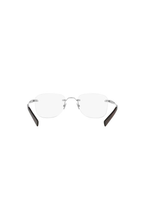 Saint Laurent 53mm Round Optical Glasses In Metallic