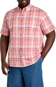 Harbor Bay by DXL Big & Tall Easy-Care Large Plaid Sport Shirt V5