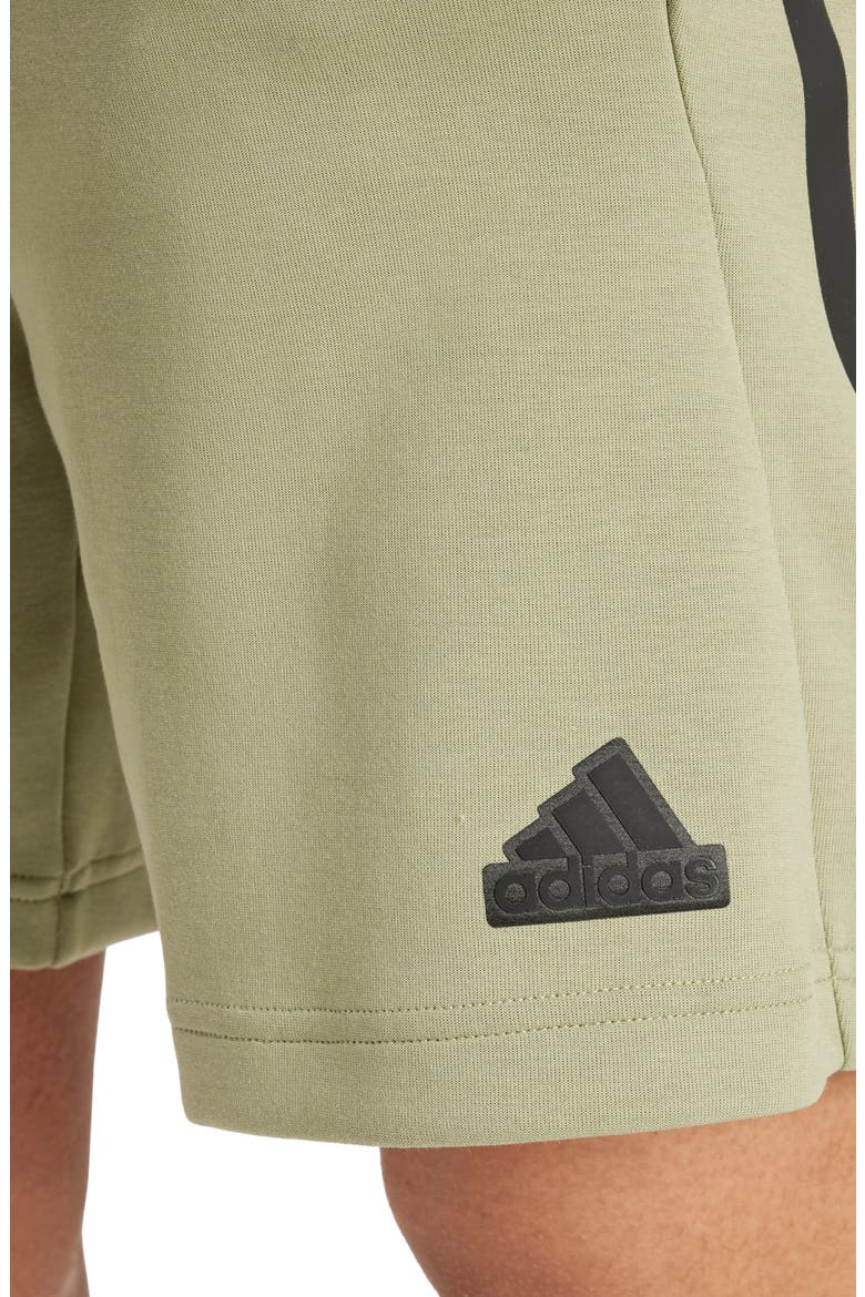 Future Icons 3-Stripes Interlock Knit Sweat Shorts, Alternate, color, TENT GREEN