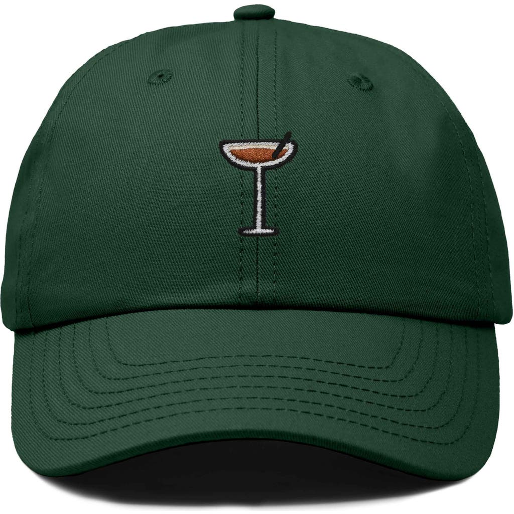Dalix Espresso Martini Embroidered Hat In Dark Green