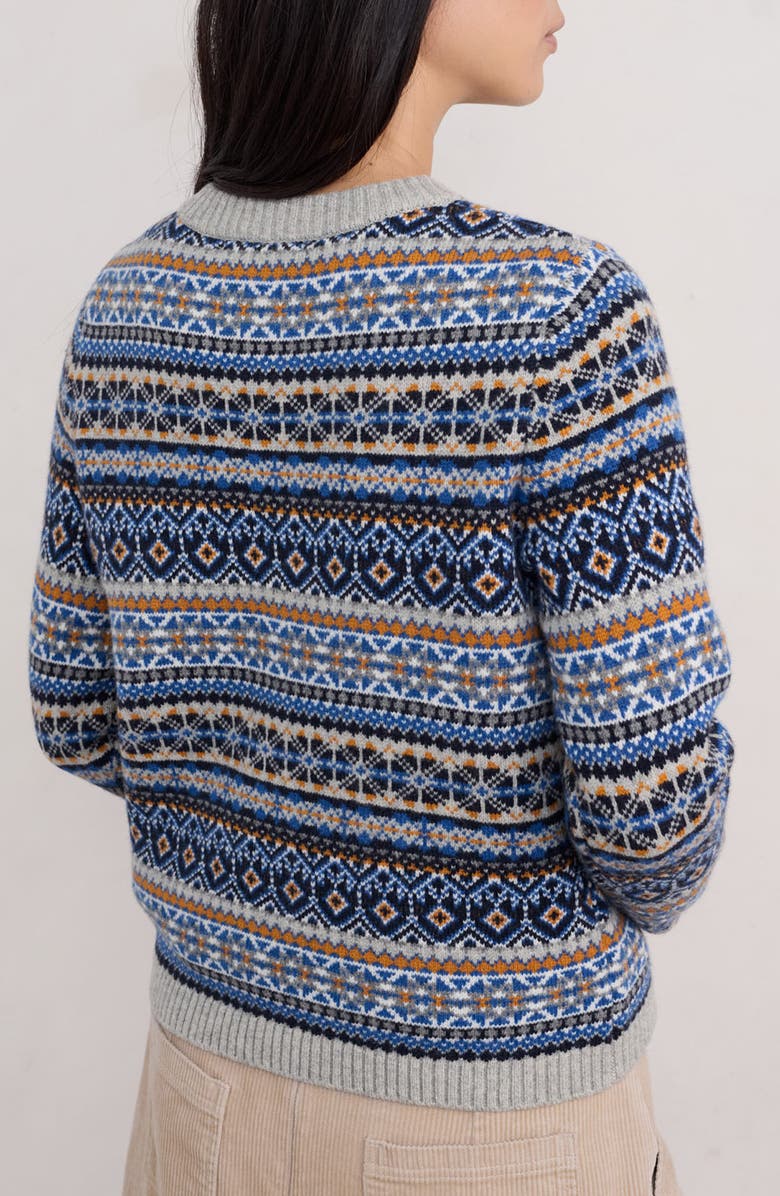 Seasalt Cornwall Percella Cove Fair Isle Merino Wool Blend Cardigan, Alternate, color, 