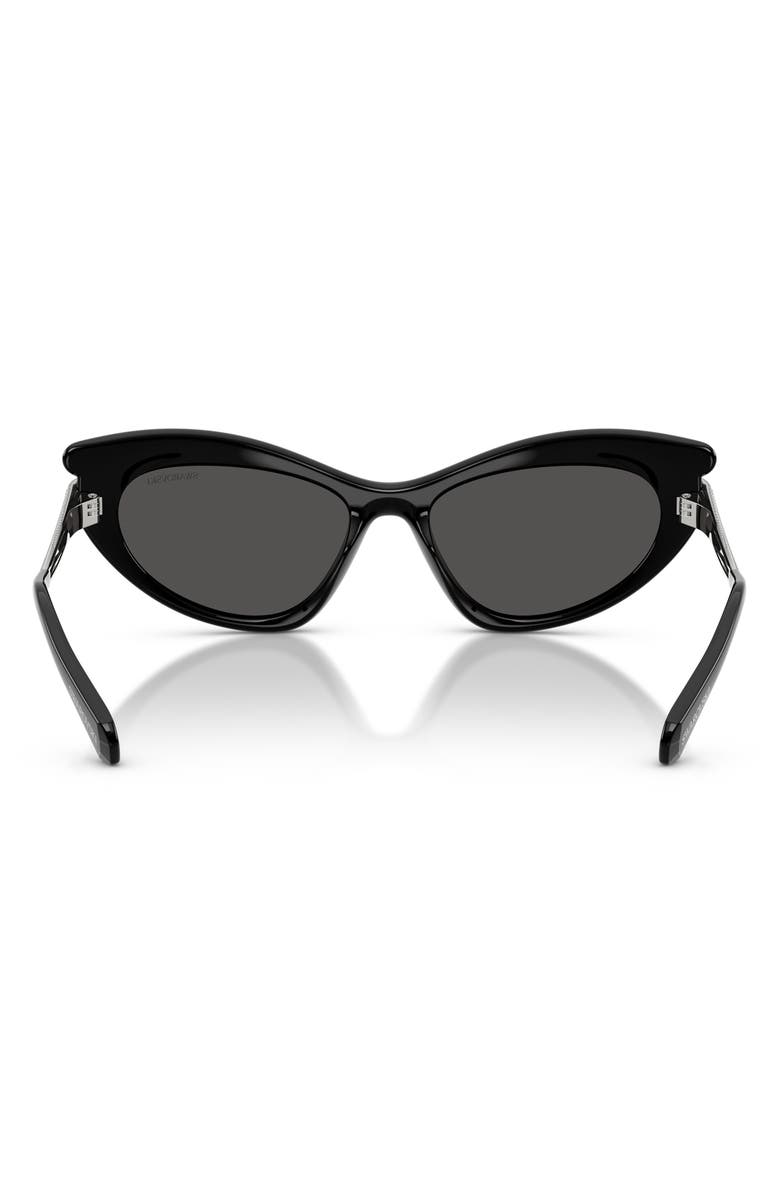 Swarovski 56mm Cat Eye Sunglasses, Alternate, color, Black / Dark Grey