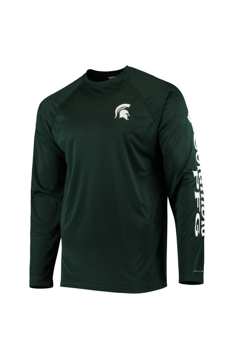Columbia Men's Columbia Green Michigan State Spartans Terminal Tackle Omni-Shade Raglan Long Sleeve T-Shirt, Alternate, color, Green