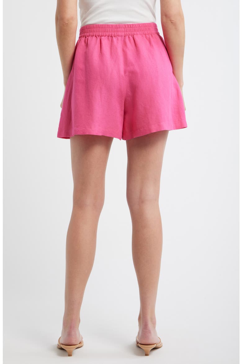 Linen Blend Shorts, Alternate, color, MAGENTA