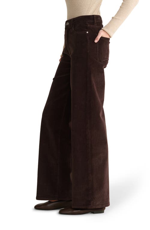 Warp & Weft Warp+weft Nce High Waist Wide Leg Corduroy Jeans In Brown