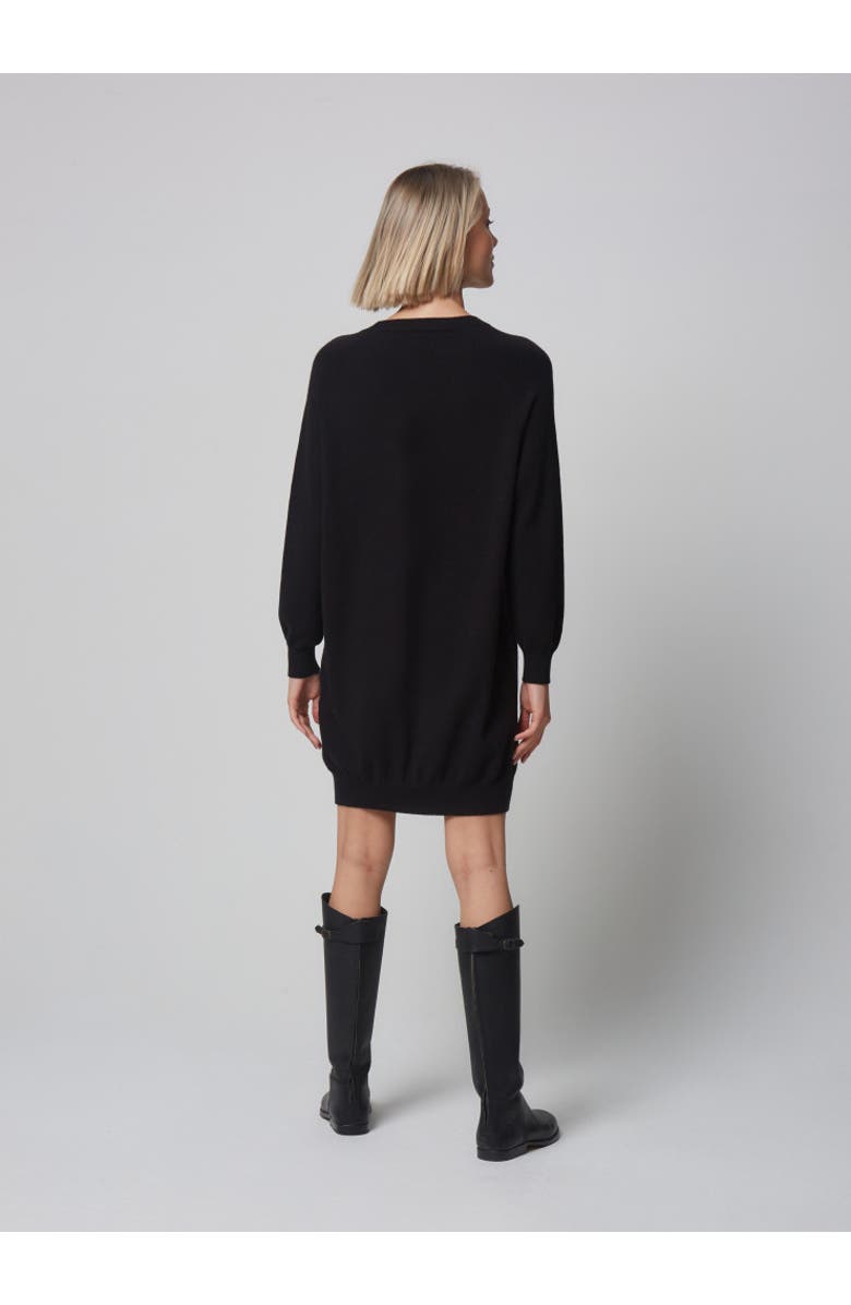 Majestic Filatures Organic Cotton Stretch Long Sleeve Crewneck Dress, Alternate, color, Noir