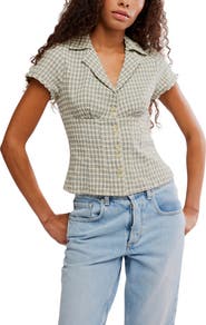 Free People Camp Crush Button-Up Top
