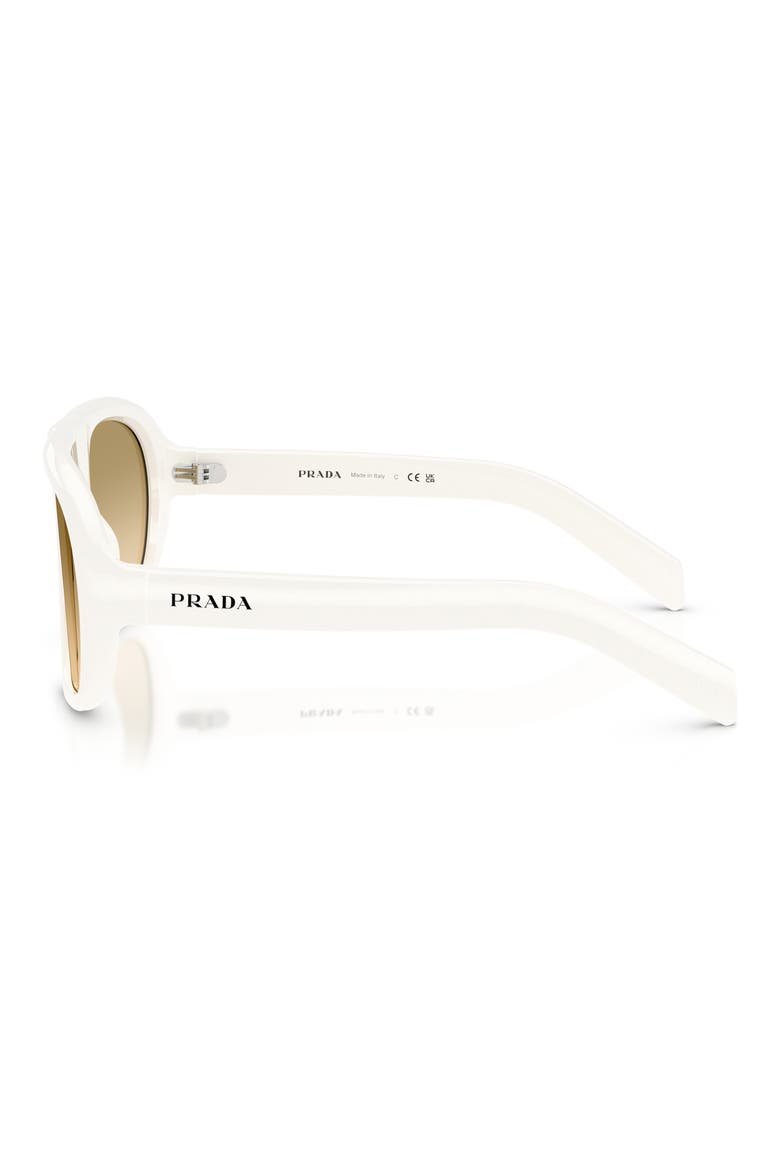 57mm Irregular Sunglasses, Alternate, color, TALC / YELLOW GRADIENT BROWN