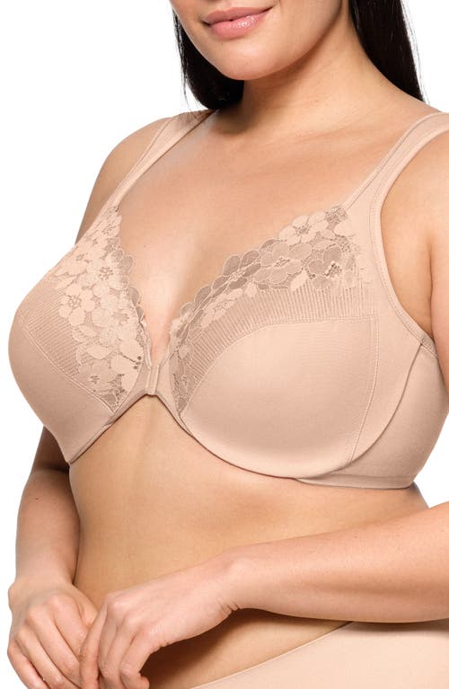 Glamorise Front Clasp Underwire Bra In Cafe