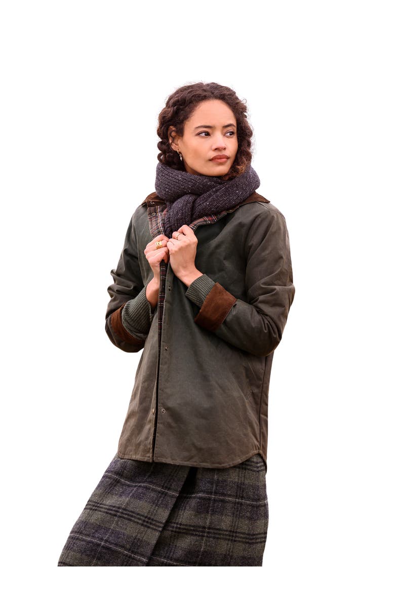 Celtic & Co. Wax Cotton Overshirt, Main, color, Olive