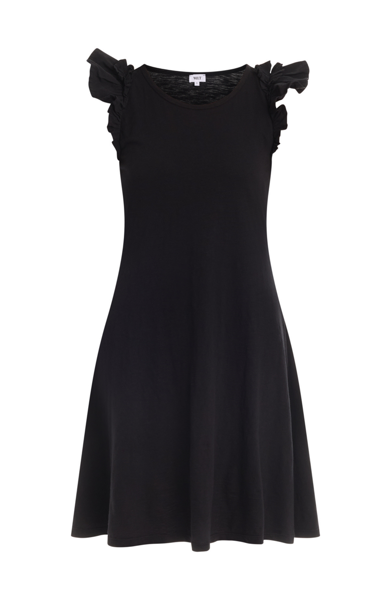 Wilt Ruffle Shoulder Tank Dress, Alternate, color, Black