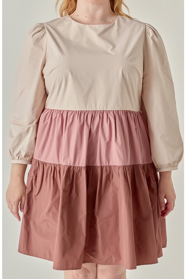Colorblock Tiered Minidress, Alternate, color, MULTI