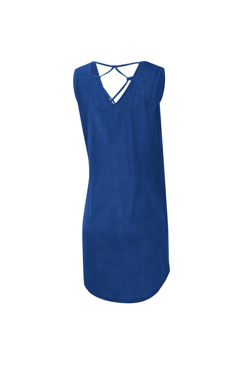 Women's G-III 4Her by Carl Banks Royal Chicago Cubs Game Time Slub Beach V-Neck Cover-Up Dress, Alternate, color, Royal