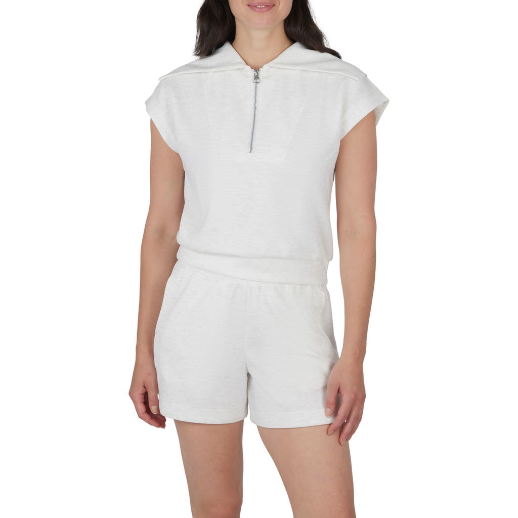 Yogalicious Scuba Monaco Half Zip Shirt In Htr.seaside Sand