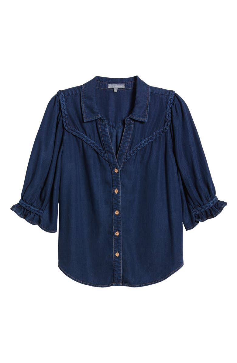 Wit & Wisdom Blouson Sleeve Western Button-Up Shirt, Alternate, color, 