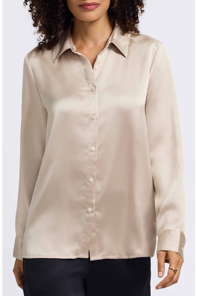 Bianca Satin Shirt, Main, color, CHAMPAGNE
