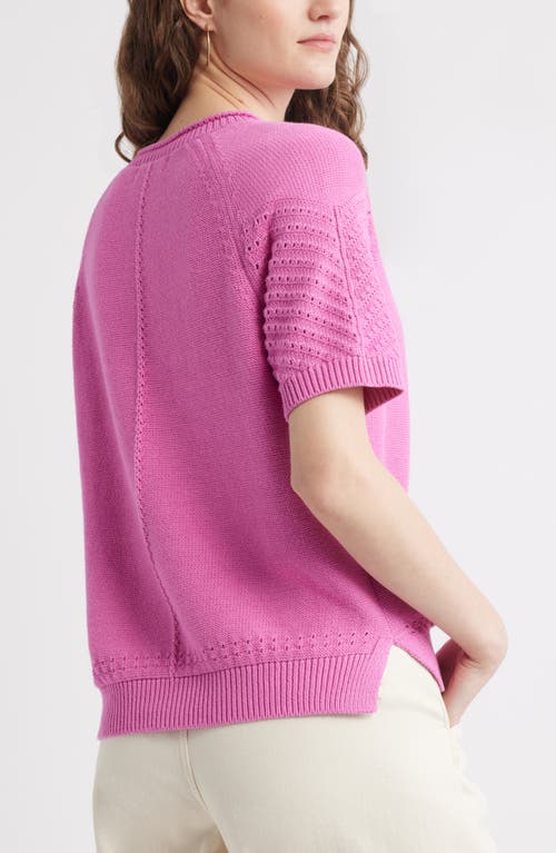 Treasure & Bond Pointelle Short Sleeve Cotton Sweater
