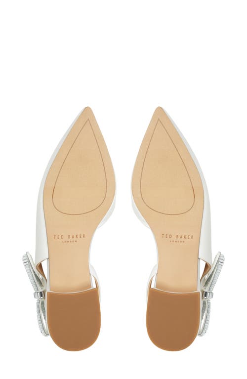 Ted Baker London Jane Bow Slingback Half D'orsay Pointed Toe Flat In White