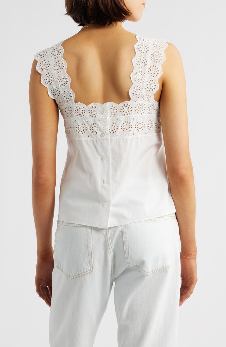 FRAME The Eyelet Tank, Alternate, color, White