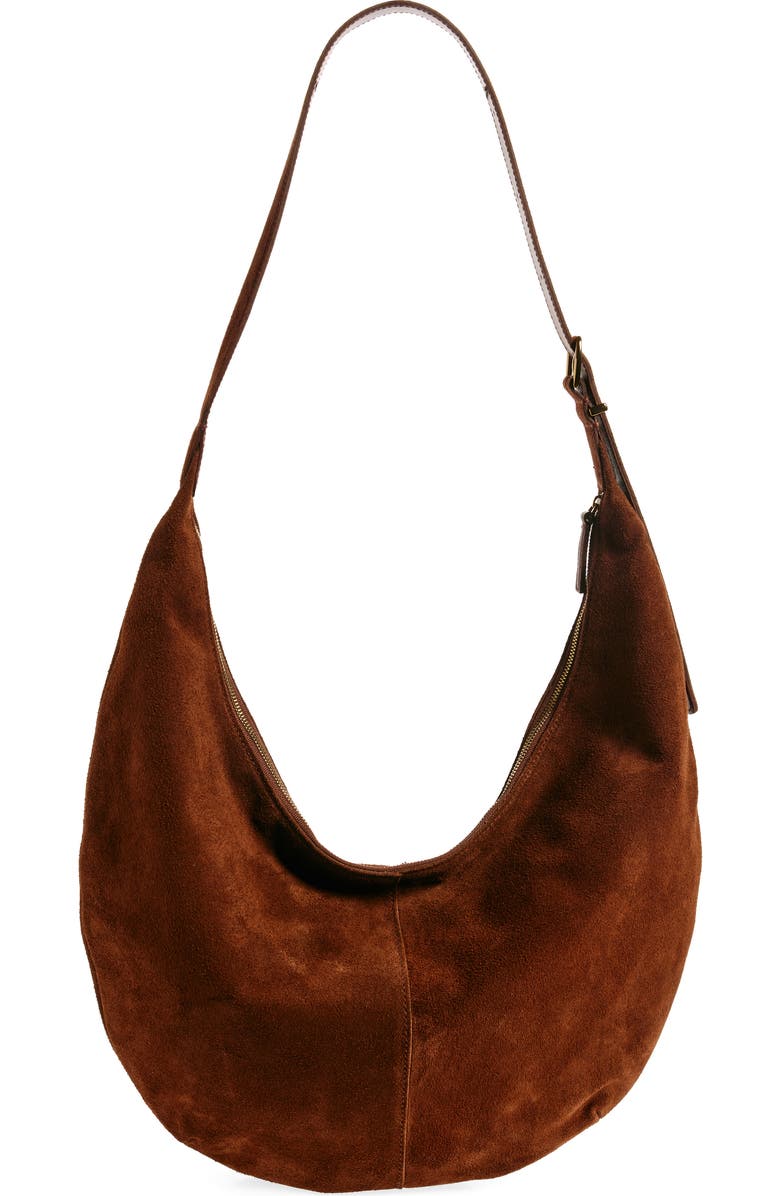 Madewell The Essential Curve Shoulder Bag, Main, color, Soft Mahogany