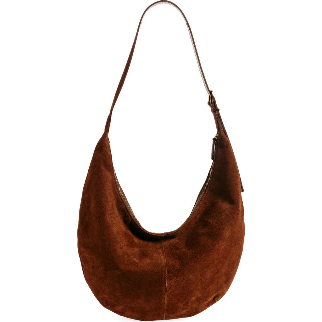 Madewell The Essential Curve Shoulder Bag In Brown