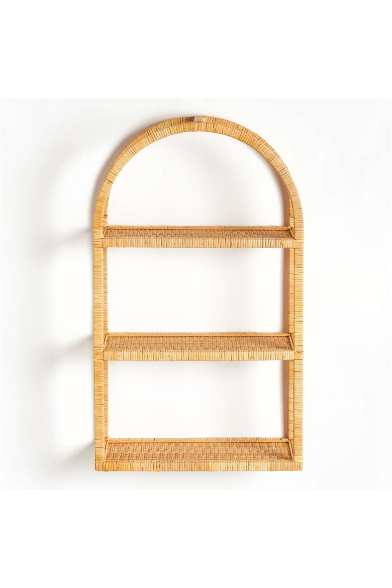 New Haven 3-Tier Curio Decorative Wall Shelf, Alternate, color, Beige