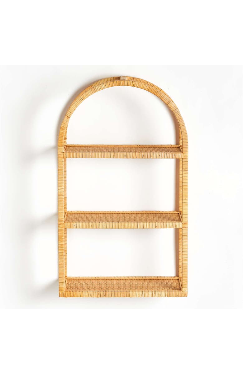 Napa Home & Garden New Haven 3-Tier Curio Decorative Wall Shelf, Alternate, color, Beige