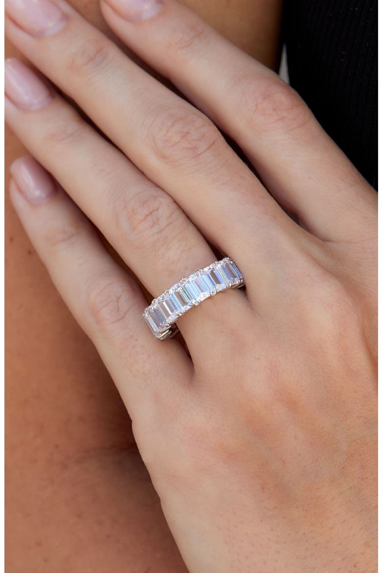 Sterling Silver Bold Baguette CZ Ring, Alternate, color, WHITE