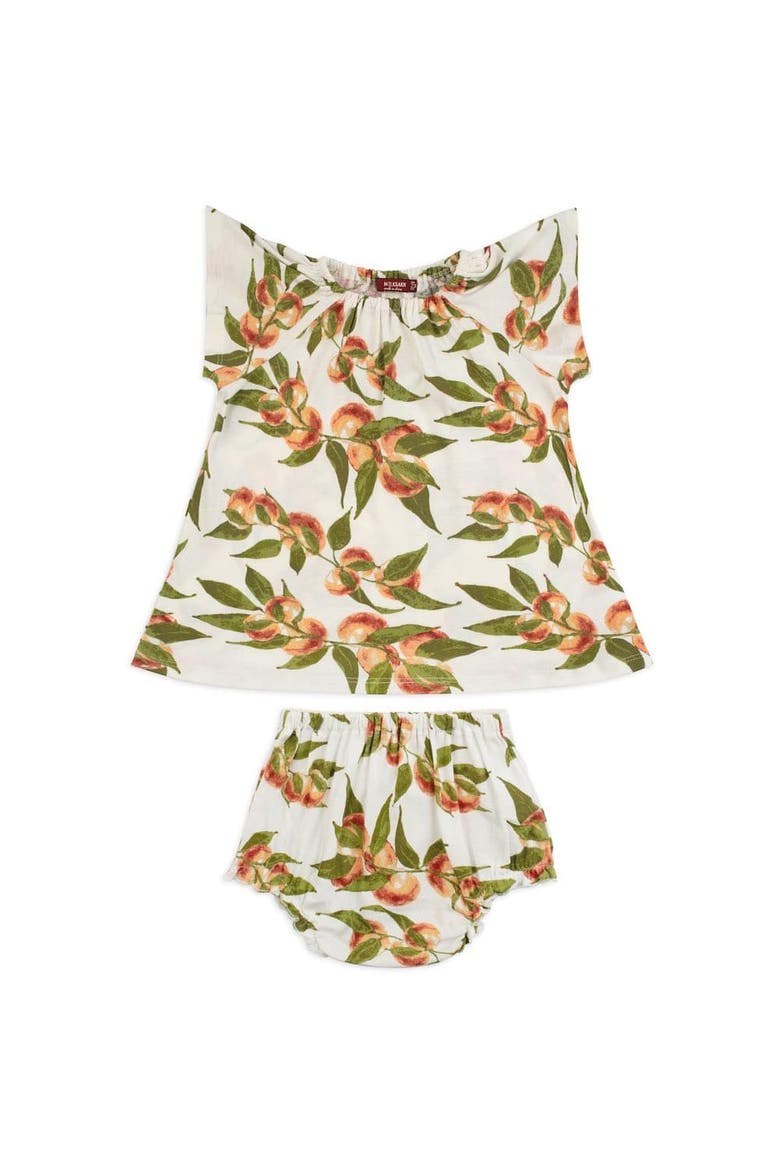Organic Cotton Dress and Bloomer Set, Main, color, Peaches