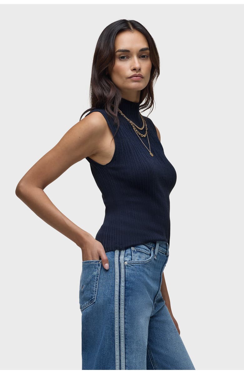 Hudson Jeans Mock Neck Sweater Tank, Alternate, color, Navy