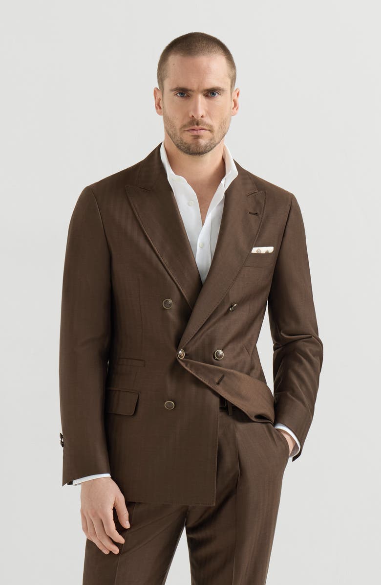 Brunello Cucinelli Uconstructed blazer, Main, color, Brown