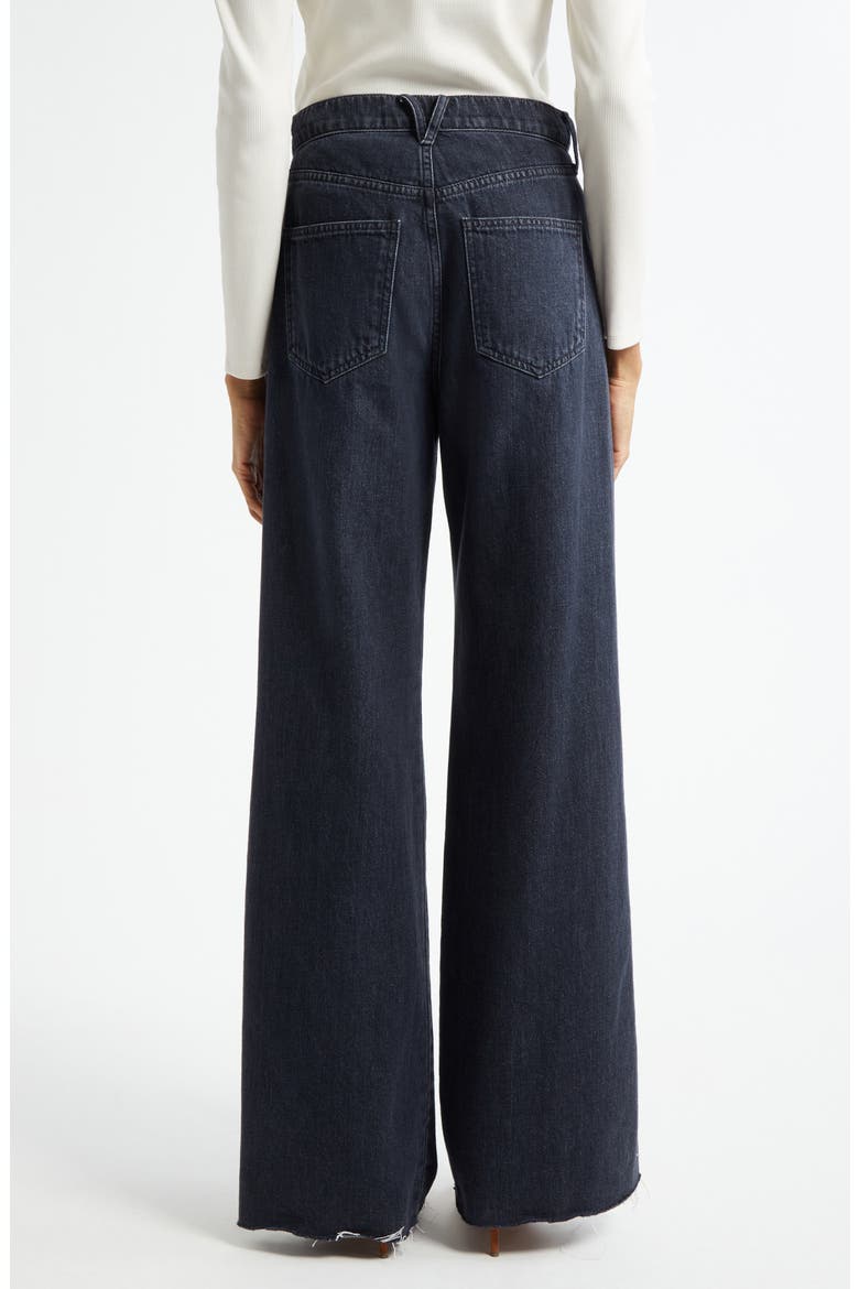 Kasey Raw Hem Mid Rise Wide Leg Jeans, Alternate, color, ASH ONYX