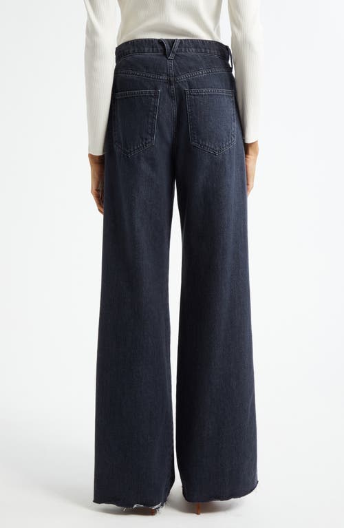 Veronica Beard Kasey Raw Hem Mid Rise Wide Leg Jeans