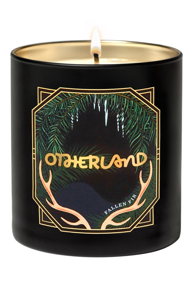 Gilded Fallen Fir Scented Holiday Candle, Main, color, FALLEN FIR