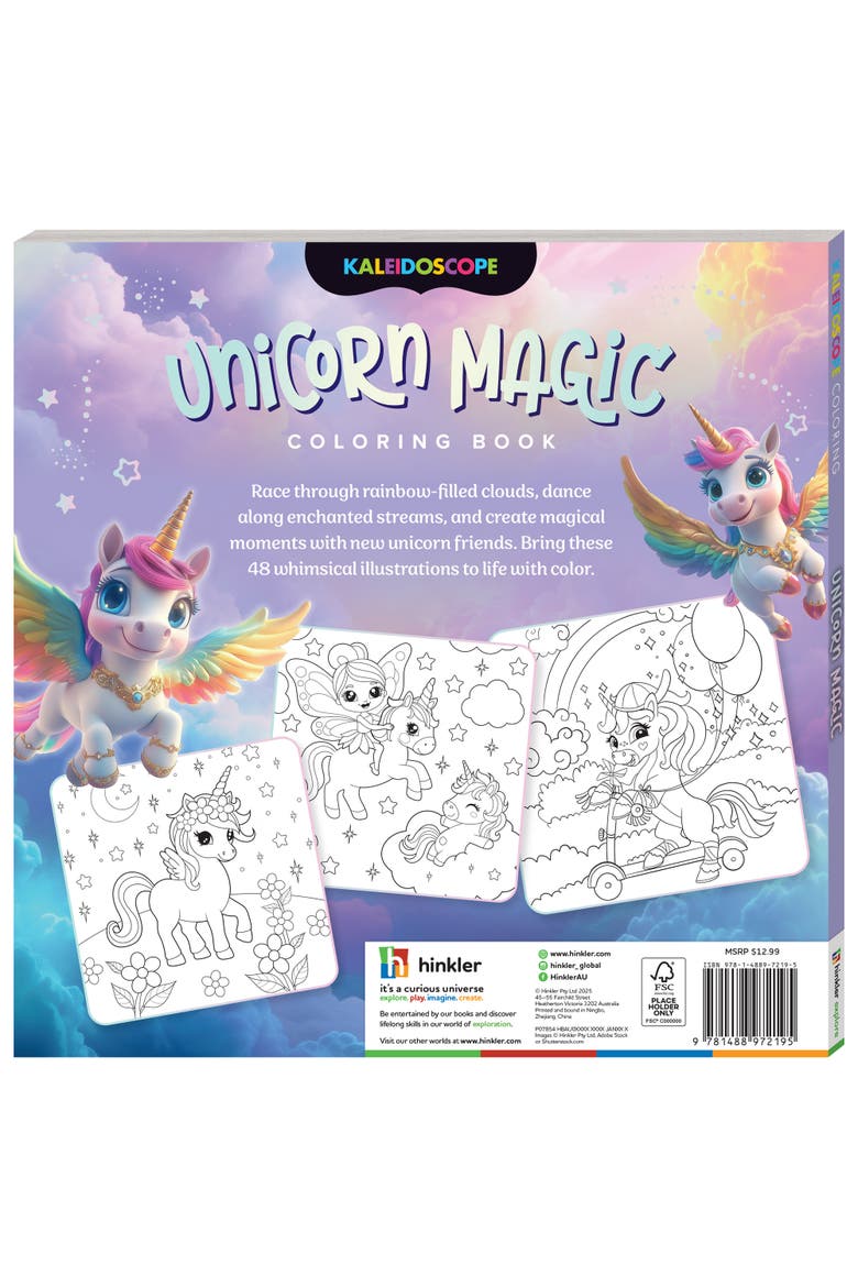 Coloring Book, Unicorn Magic, 96 Pages, Kids 8+, Alternate, color, Multicolored