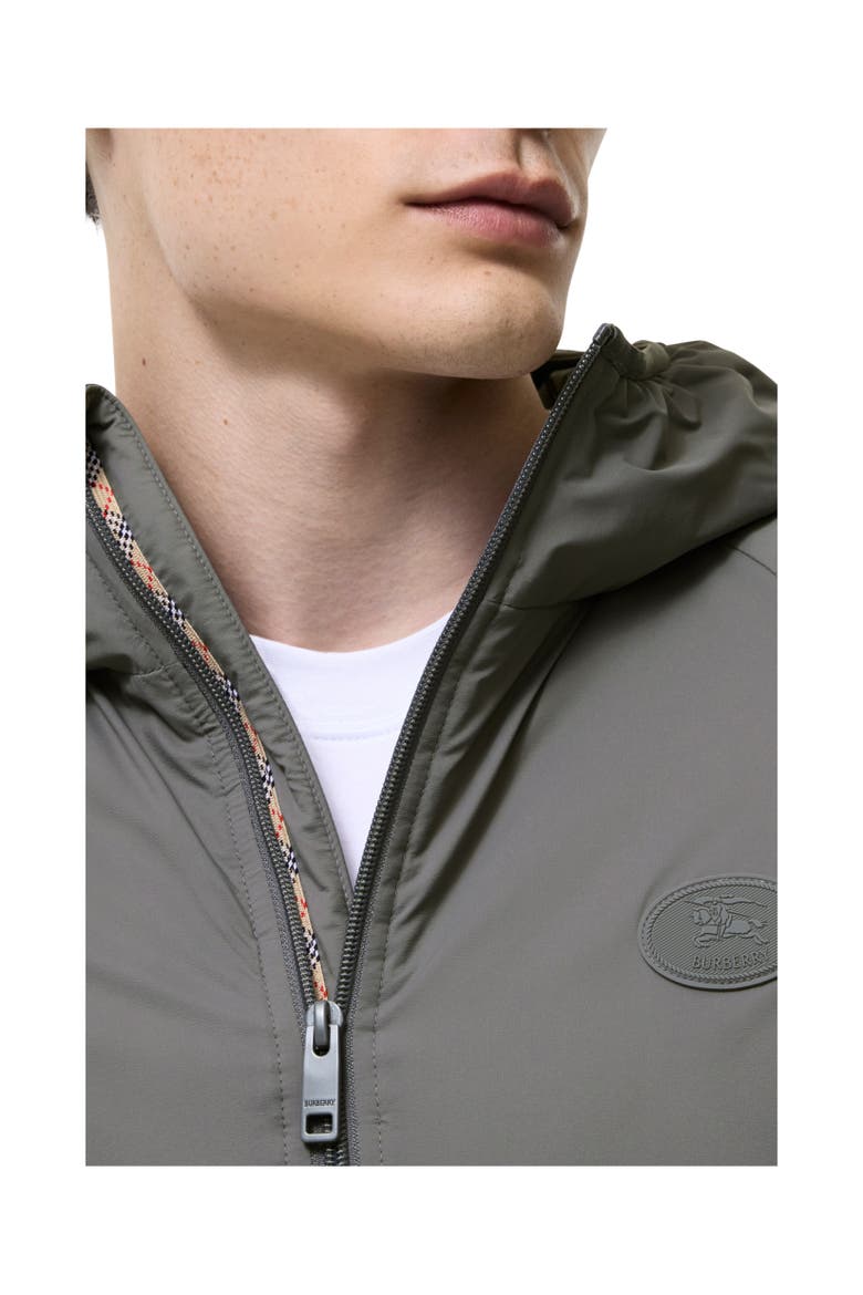 Packable Nylon Dunwich Hooded Jacket, Alternate, color, Graphite grey