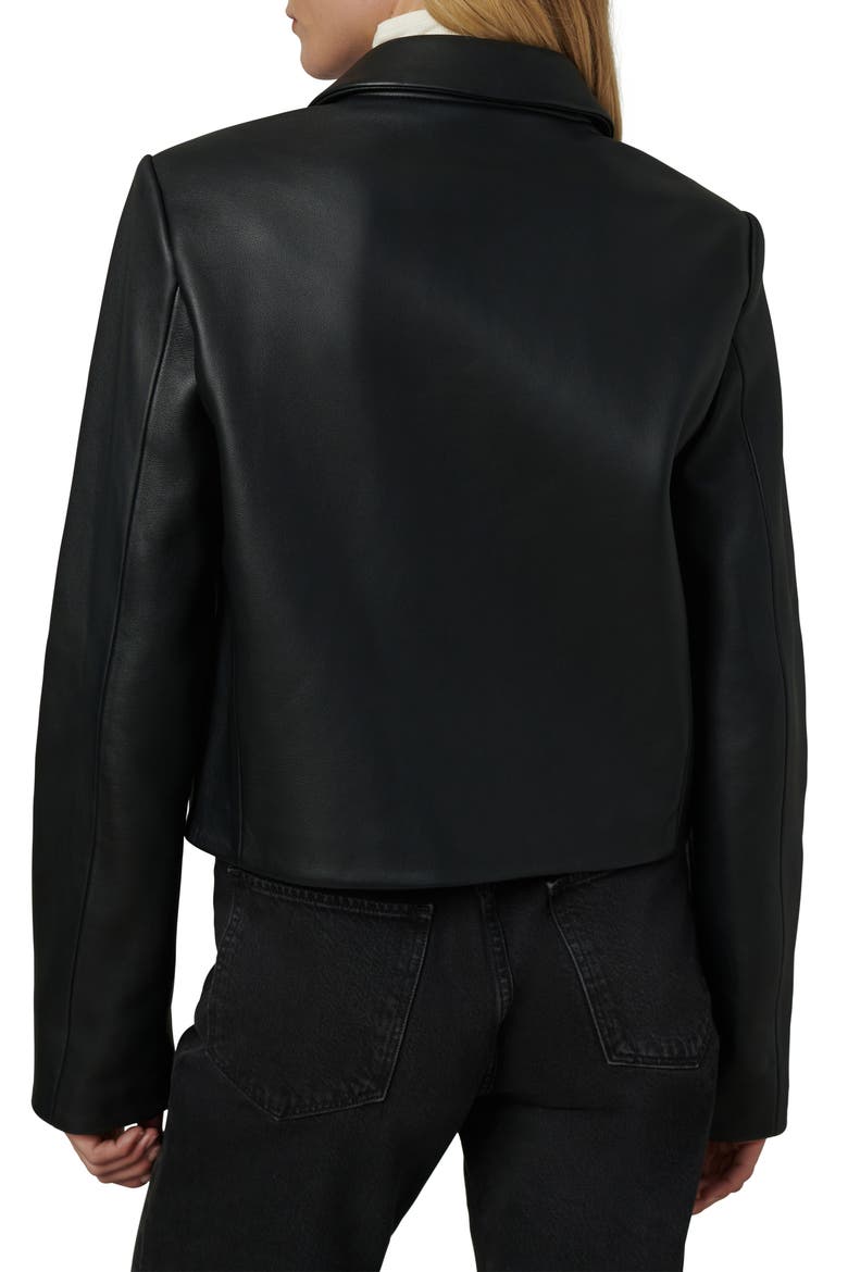 The Dani Michelle Maren Leather Jacket, Alternate, color, BLACK